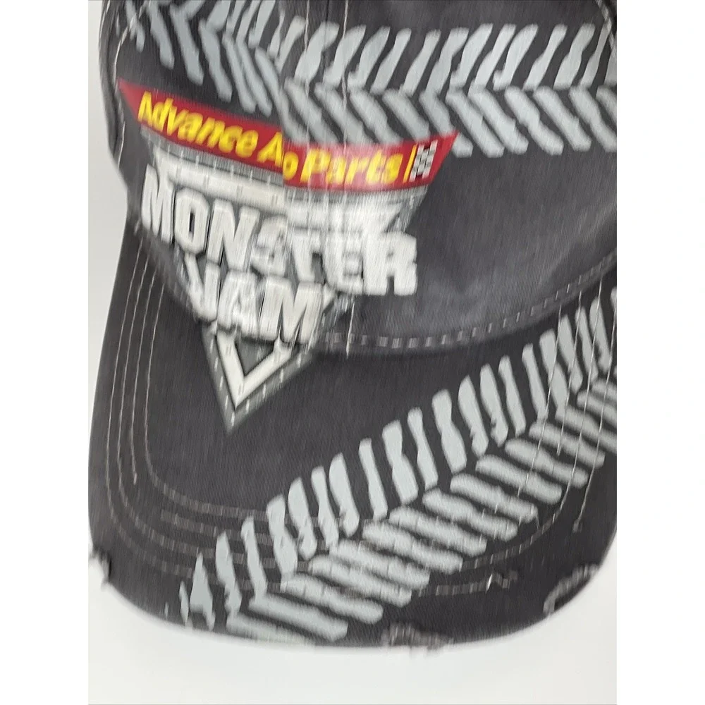 Monster Jam Advance Auto Parts Hat Washed Tire Tread Distressed Baseball Cap